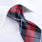 Classic Plaid Check Red Blue White Striped Silk Ties For Men Business Wedding Men's Neck Tie Handkerchief Cufflinks Gift For Men The Clothing Company Sydney