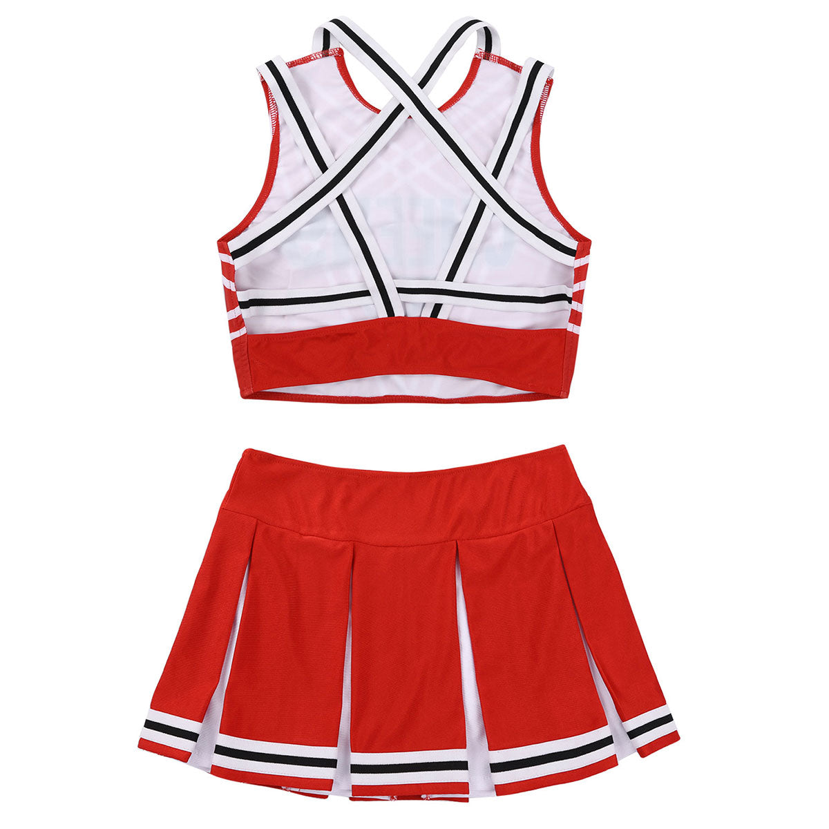 Women's Cheerleading Uniform Set Sleeveless Crop Top with Mini Pleated Skirt Cosplay Sports Stage Outfits