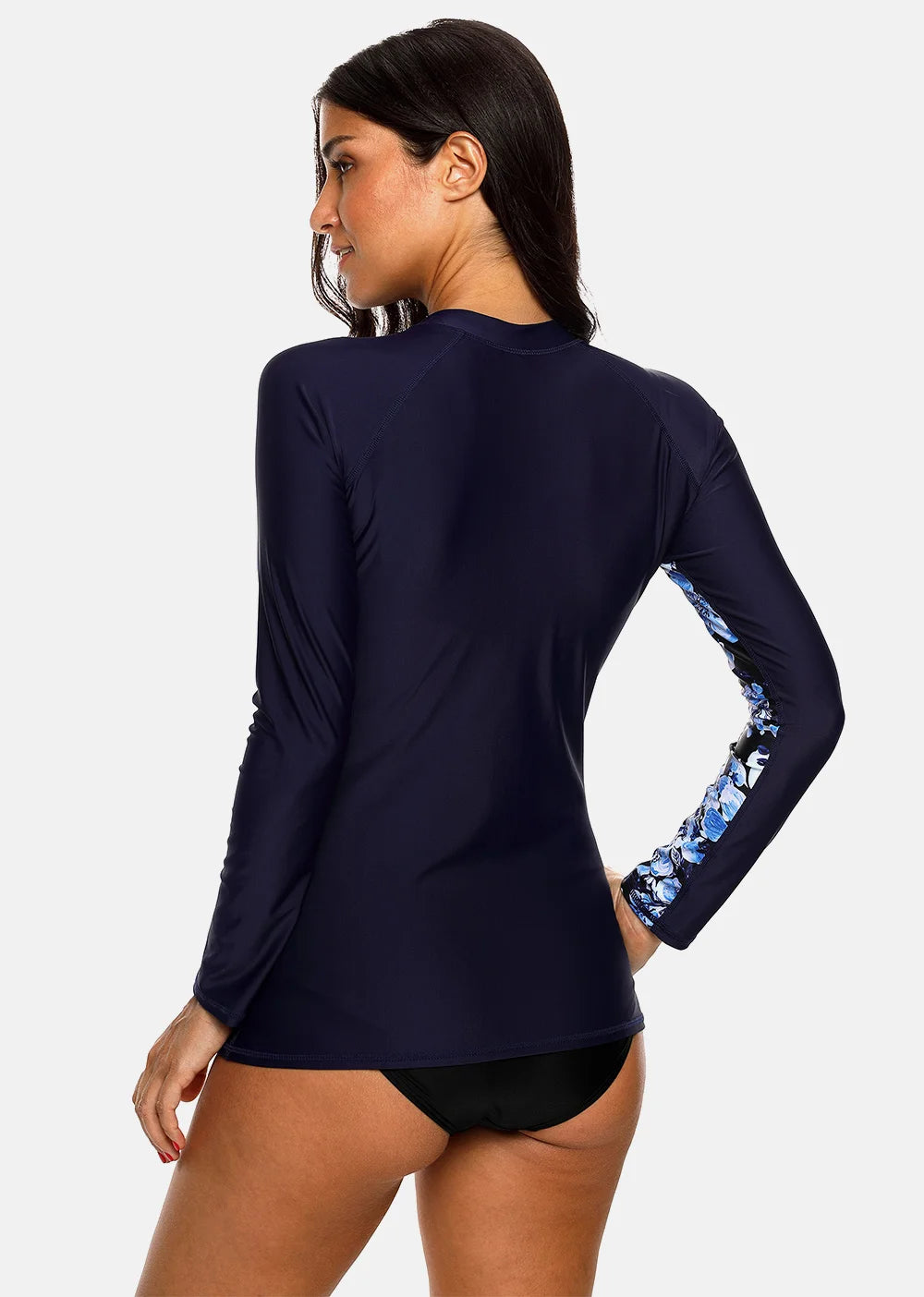 Women Long Sleeve Zipper Rashguard Top Floral Print Rush guard Swimwear Surfing UPF50+ Swimwsuit The Clothing Company Sydney