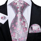 Dot Plaid Paisley Floral Pink Ties For Men 100% Silk Wedding Party Neck Tie Handkerchief Cufflinks Men's Gift Set The Clothing Company Sydney