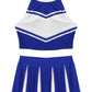 Women's Cheerleading Costume Uniform Carnival Cosplay Outfit Stand Collar Sleeveless Crop Top with Mini Pleated Skirt