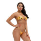 2 Piece micro bikini plus size swimwear women swimsuit bikinis Patent leather Bronzing Strapless Breast wrap String Thong The Clothing Company Sydney