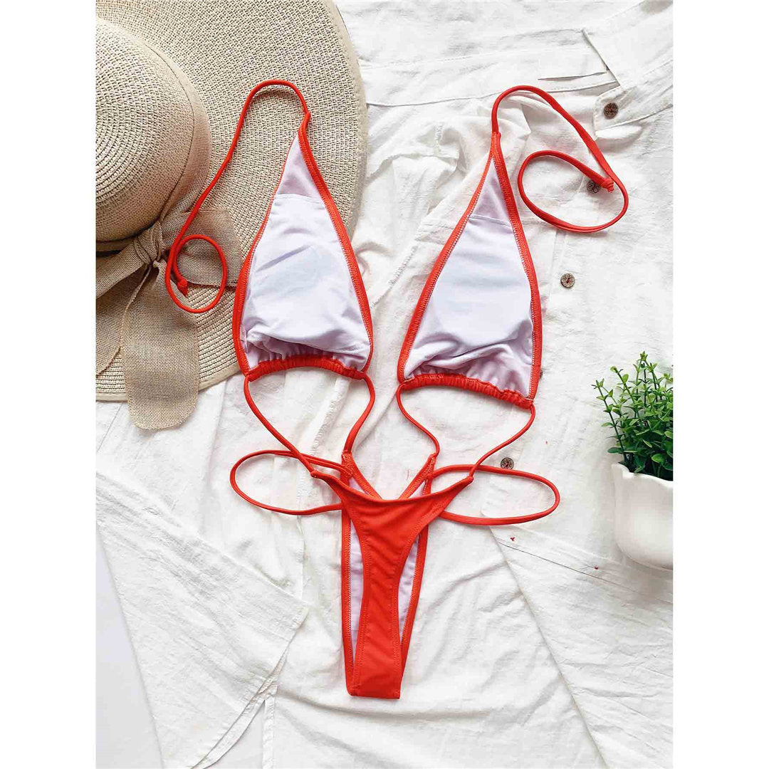 Extreme String Mini Micro Thong One Piece Swimsuit Backless Monokini Bather  Bathing Suit Swimwear