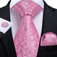 Dot Plaid Paisley Floral Pink Ties For Men 100% Silk Wedding Party Neck Tie Handkerchief Cufflinks Men's Gift Set The Clothing Company Sydney