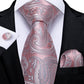 Dot Plaid Paisley Floral Pink Ties For Men 100% Silk Wedding Party Neck Tie Handkerchief Cufflinks Men's Gift Set The Clothing Company Sydney