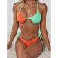 Women's Swimwear Lingerie Set Swimsuit Striped Push Up High Cut High Waist Halter Bikini Set Two Piece Swimsuit