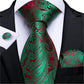 Men's Tie Teal Green Paisley Novelty Design Silk Wedding Tie for Men Handky cufflink Tie Set Party Business Fashion Set The Clothing Company Sydney