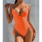 Lace Up Underwired One Piece Swimsuit Swimwear Backless Monokini Bather Bathing Suit Deep V Neck Swimwear The Clothing Company Sydney