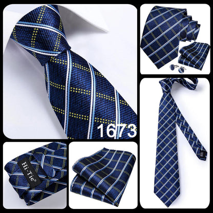 Blue Paisley Silk Tie Set – Necktie, Cufflinks & Hanky for Men The Clothing Company Sydney