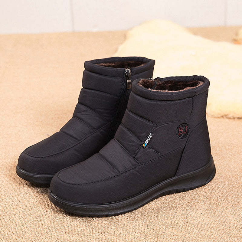 Thick Plush Winter Boots for Women Non-slip Waterproof Snow Boots Flat Heels Warm Cotton Padded Shoes The Clothing Company Sydney