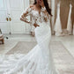 Boho Wedding Dresses Mermaid Lace Long Sleeves Wedding Gown Vintage White Ivory Custom Made Luxury Bridal Dress The Clothing Company Sydney