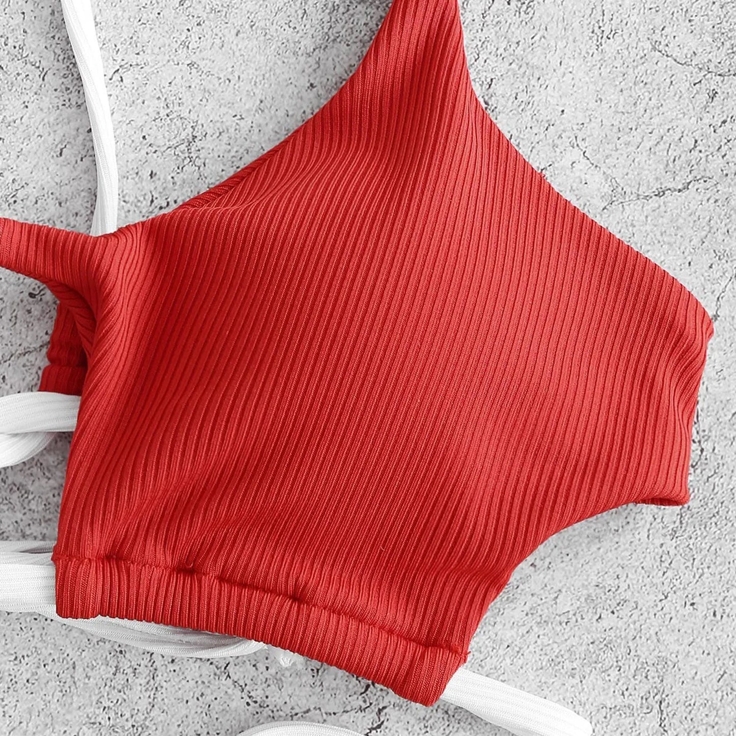 Women's Swimwear Lingerie Set Swimsuit Striped Push Up High Cut High Waist Halter Bikini Set Two Piece Swimsuit