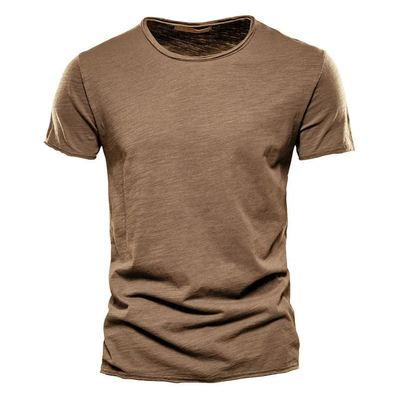 100% Cotton Men's T-shirt Casual Soft Fitness Summer T-shirts O-Neck Short Sleeve Top