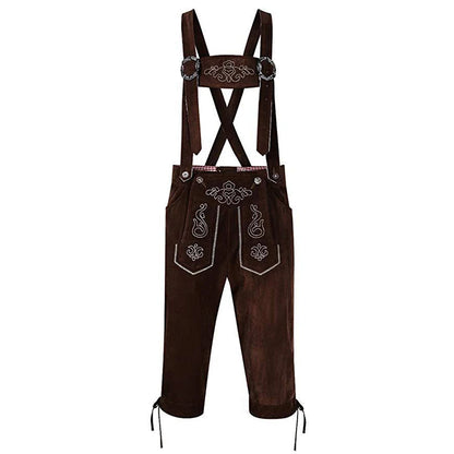 Men's Carnival Munich Oktoberfest Costume Faux Leather Pants Waiter Cosplay Fancy Party Dress