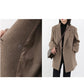 Women's Wool Blend Coat Solid Mid Long Woollen Blazer Thick Warm Blouse Overcoat Office Autumn Winter Jacket