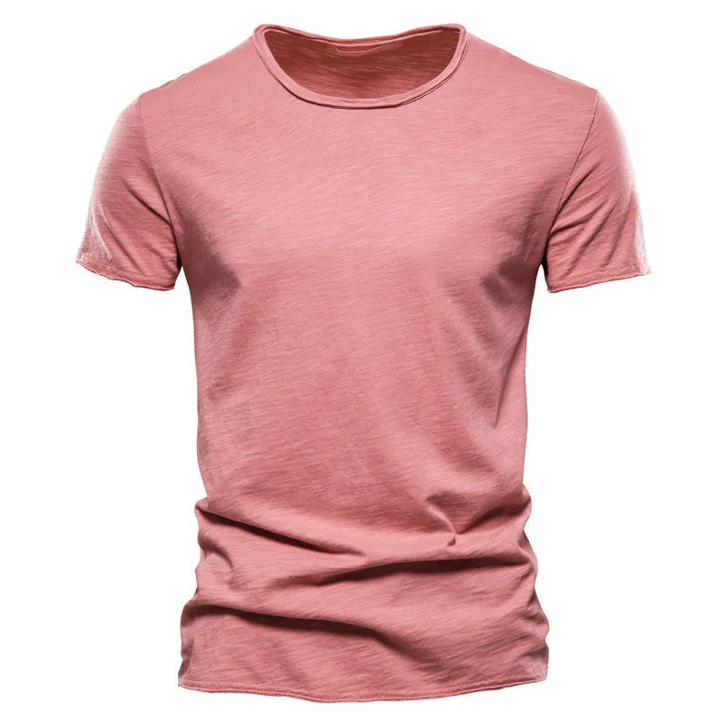 100% Cotton Men's T-shirt Casual Soft Fitness Summer T-shirts O-Neck Short Sleeve Top