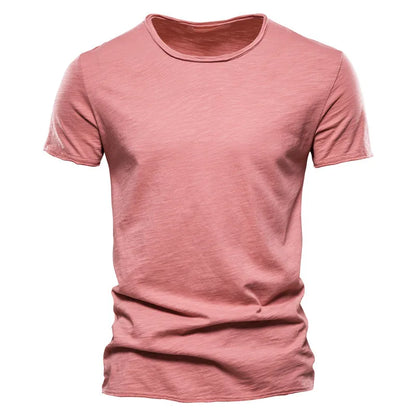 100% Cotton Men's T-shirt Casual Soft Fitness Summer T-shirts O-Neck Short Sleeve Top