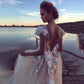 Champagne Boho Wedding Dresses Backless Princess Bridal Dress Lace Appliques 3D Flowers Beach Long Wedding Gown The Clothing Company Sydney