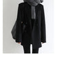 Women's Wool Blend Coat Solid Mid Long Woollen Blazer Thick Warm Blouse Overcoat Office Autumn Winter Jacket