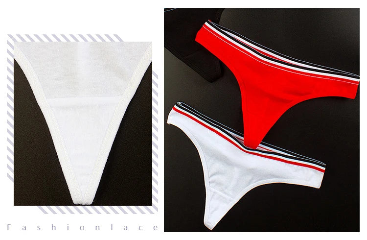 Sports Style Low Waist Thong  No Trace Cotton T Panties  G String Bikini Underwear