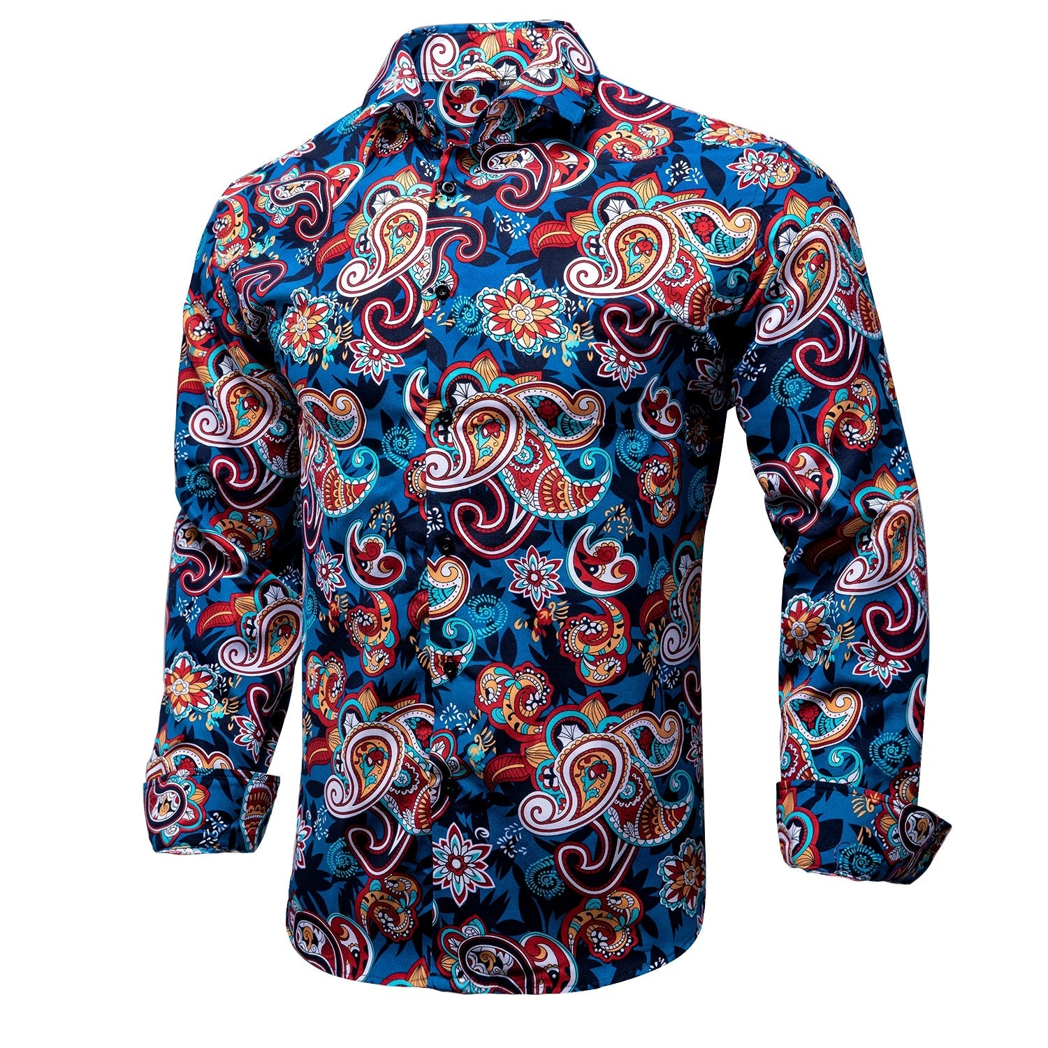 Men's Shirts Paisley Floral Silk Gold Long Sleeve Business Party Wedding Dress Shirts The Clothing Company Sydney