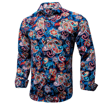 Men's Shirts Paisley Floral Silk Gold Long Sleeve Business Party Wedding Dress Shirts The Clothing Company Sydney