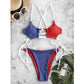 Women's Swimwear Lingerie Set Swimsuit Striped Push Up High Cut High Waist Halter Bikini Set Two Piece Swimsuit