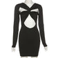 Cut Out Black Mini Dresses Club Party Outfits for Women Elegant Long Sleeve Solid Bodycon Dress The Clothing Company Sydney