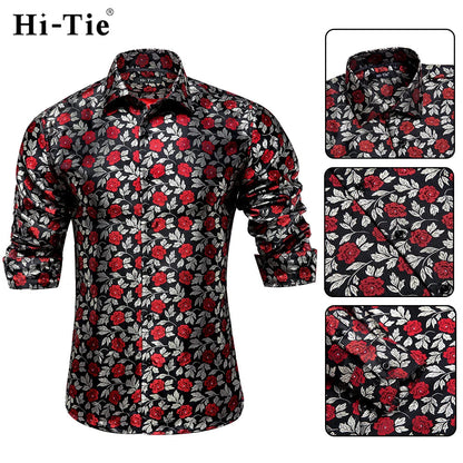 Men's Shirts Paisley Floral Silk Gold Long Sleeve Business Party Wedding Dress Shirts The Clothing Company Sydney