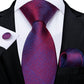 Men's Ties 8cm Wide Silk Neck Tie For Wedding Party Accessories Pocket Square Cufflinks Brooch Pin Set