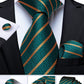 Men's Tie Teal Green Paisley Novelty Design Silk Wedding Tie for Men Handky cufflink Tie Set Party Business Fashion Set The Clothing Company Sydney