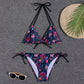 2 Piece Swimwear Swimsuit Women Bikini Micro Floral Bikinis Set Beach Thong Bathing Suit Lace Up Swim Suits The Clothing Company Sydney