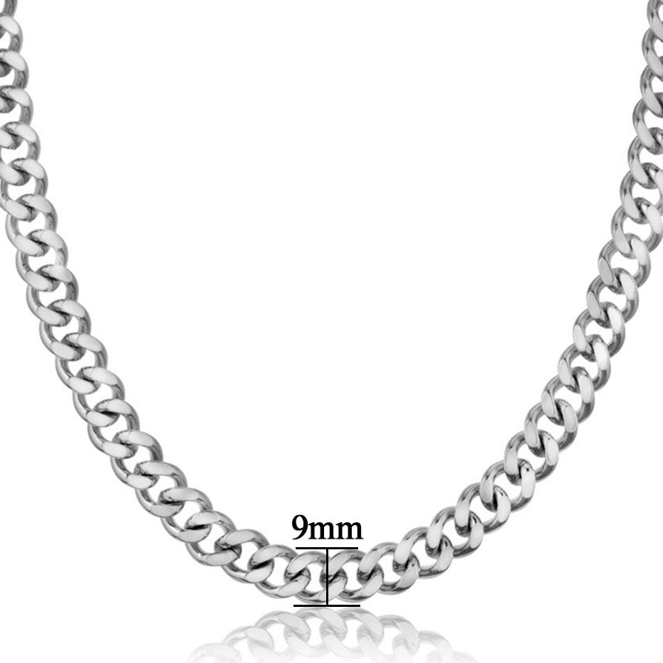 Neck Heavy Gold Chain For Men Women UnisexBig Long Necklaces Male Gold Silver Colour Hip hop Stainless Steel Cuban Chain Necklace The Clothing Company Sydney