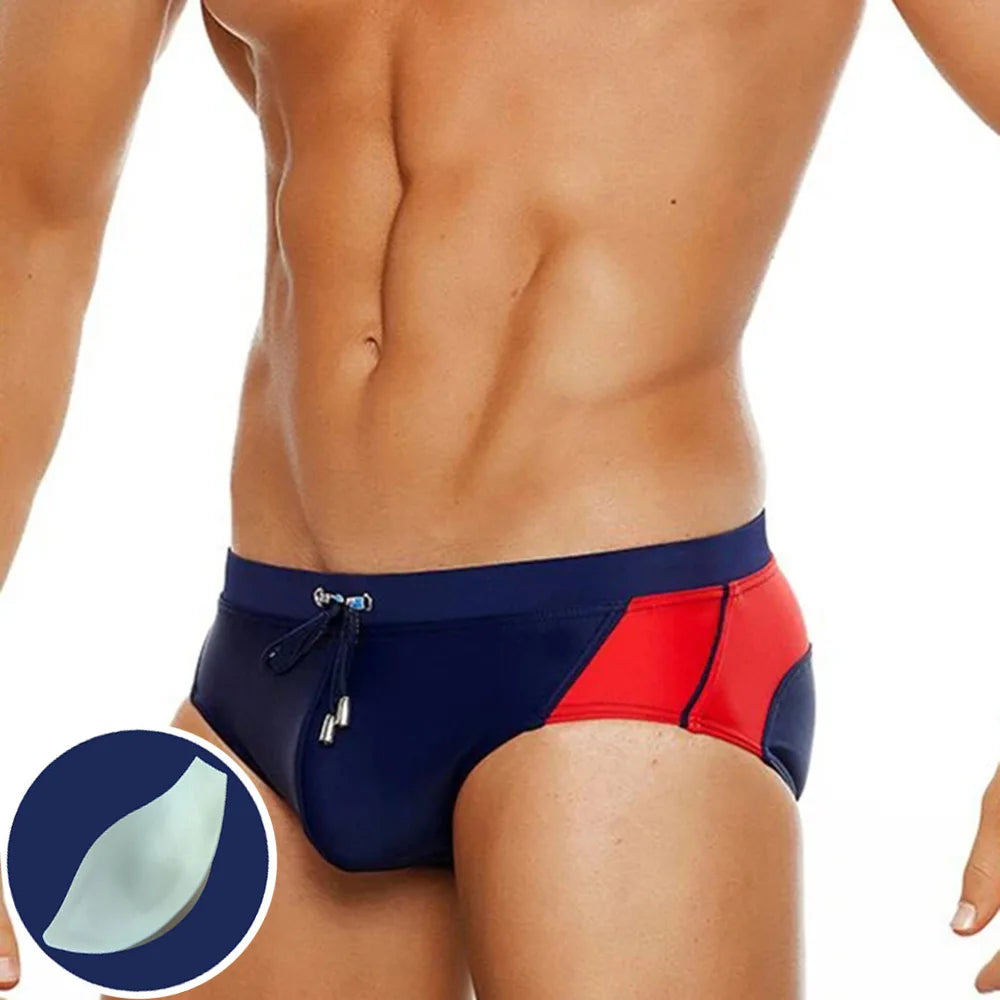 Push-Up Pad Enlarge Pouch Swimwear Colorful Padded Mens Swimming Briefs  Swim Surf Beach Shorts Boxers Trunks The Clothing Company Sydney