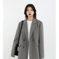 Women's Wool Blend Coat Solid Mid Long Woollen Blazer Thick Warm Blouse Overcoat Office Autumn Winter Jacket