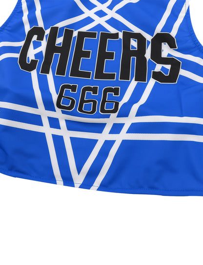 Women's Cheerleading Uniform Cosplay Set Backless Crop Top Mini Pleated Skirt Carnival Party Halloween Costume - The Clothing Company Sydney