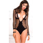 Fetish Women's  Lingerie Fishnet Bodysuit Catsuit Clubwear See Through Sheer Long Sleeve Open Crotch High Cut Leotard Bodysuit The Clothing Company Sydney