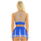 2 Piece Cheerleader Costume Women Adult Cheerleading Uniform Dancing Outfit Sleeveless Crop Top with Mini Pleated Skirt The Clothing Company Sydney