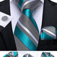 Men's Tie Teal Green Paisley Novelty Design Silk Wedding Tie for Men Handky cufflink Tie Set Party Business Fashion Set The Clothing Company Sydney