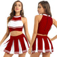 2 Piece Cheerleader Costume Women Adult Cheerleading Uniform Dancing Outfit Sleeveless Crop Top with Mini Pleated Skirt The Clothing Company Sydney