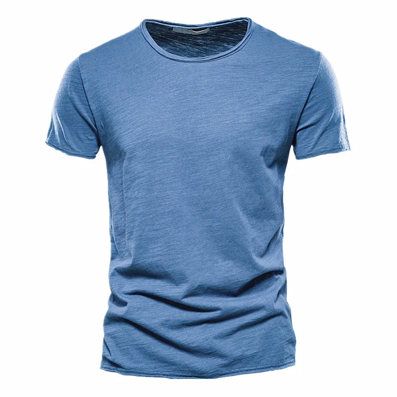 100% Cotton Men's T-shirt Casual Soft Fitness Summer T-shirts O-Neck Short Sleeve Top