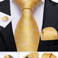 Men's Tie Luxury Yellow Blue Striped Paisley Plaid Silk Wedding Tie For Men's Designer Hanky Cufflinks Gift Tie Set The Clothing Company Sydney