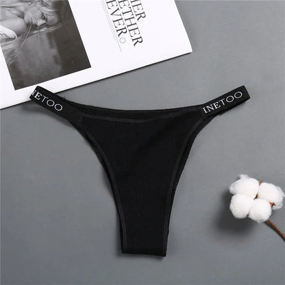 5 Pack Lingerie Womens Cotton Panties Letter Low Waist Female Briefs Underwear Comfort Underpants Intimates - The Clothing Company Sydney