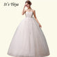 V-neck Wedding Dresses Off White Sequined Wedding Gown