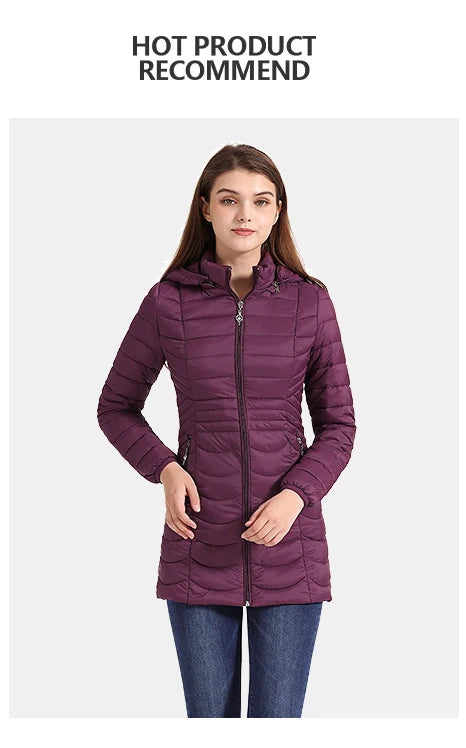 Winter Ultralight Warm Long Parka Coat Hooded Women Outdoor Padded Cotton Clothing Outerwear Jacket The Clothing Company Sydney