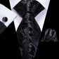 3 Piece Black Floral Silk Wedding Tie For Men Handky Cufflink Elegant Necktie Set For Men The Clothing Company Sydney