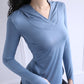 Women's Back Forked Yoga Shirt Long Sleeve Thumb Hole Running T-shirt Mesh Breathable Sports Hoodie Fitness Top Gym Workout Blouse The Clothing Company Sydney