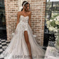 Beach Wedding Dresses For Bride Elegant Lace Boho Wedding Gowns Strapless Sleeveless High Split Princess Dresses The Clothing Company Sydney