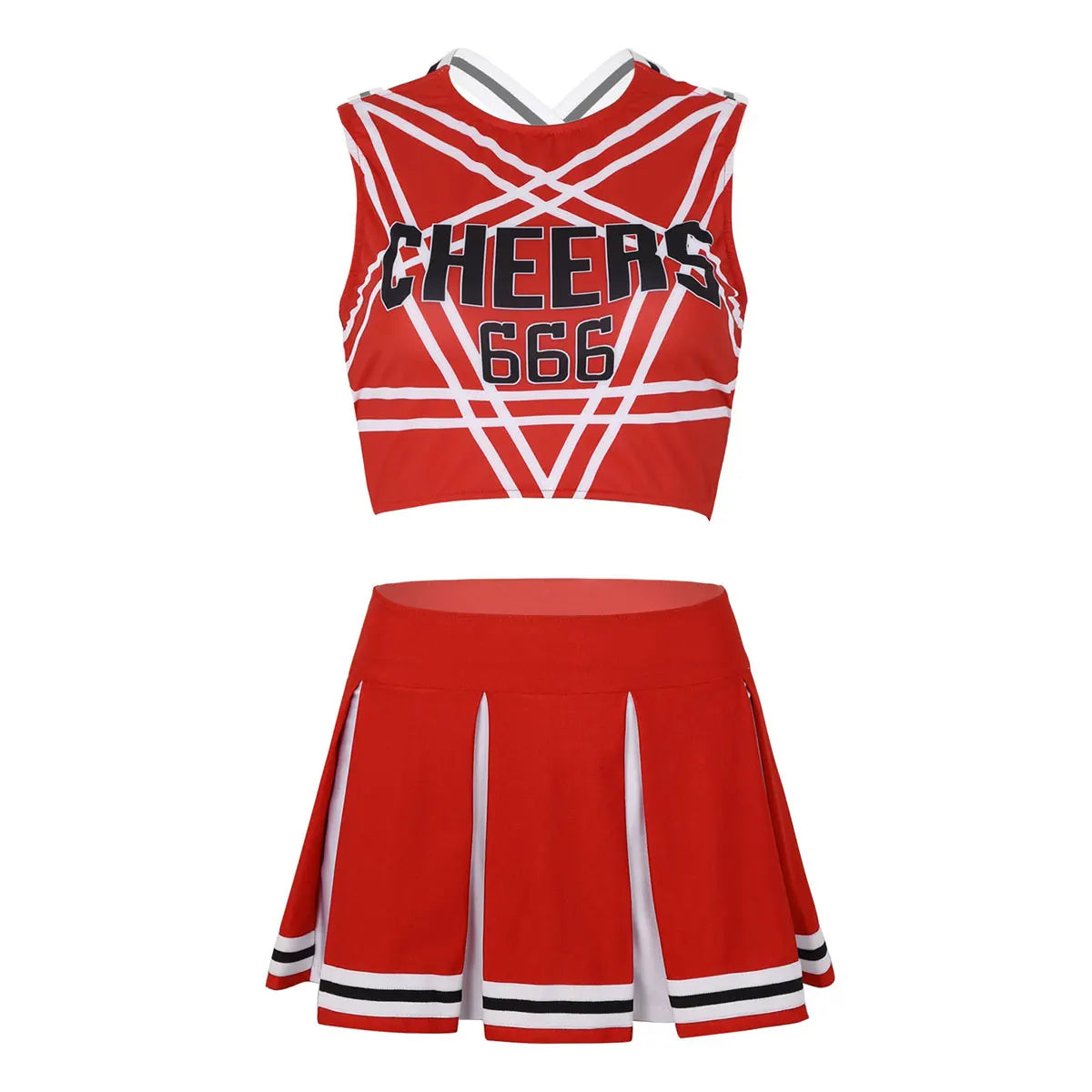 Women's Cheerleading Uniform Set Sleeveless Crop Top with Mini Pleated Skirt Cosplay Sports Stage Outfits The Clothing Company Sydney