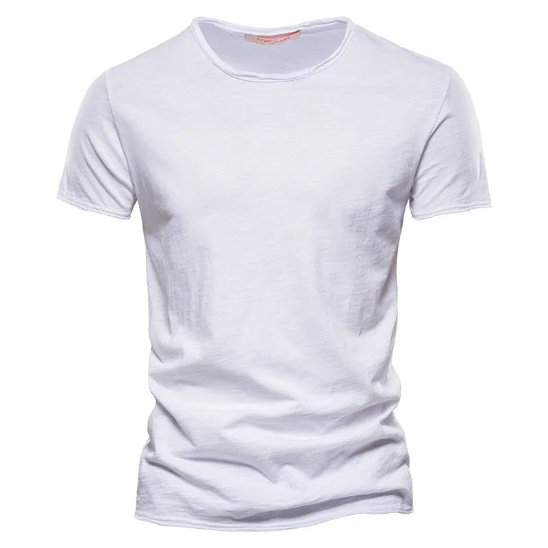 100% Cotton Men's T-shirt Casual Soft Fitness Summer T-shirts O-Neck Short Sleeve Top